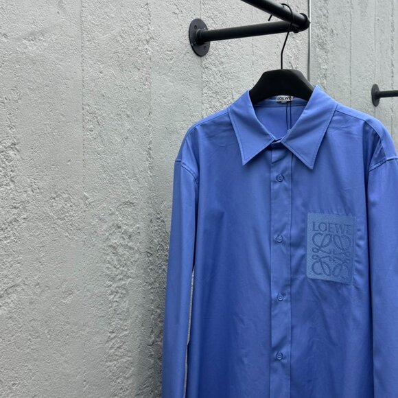 Loewe Couple's Embroidered Logo Chest Shirt Blue - Picture 10 of 16
